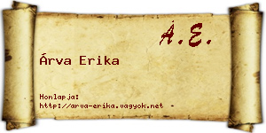 Árva Erika névjegykártya