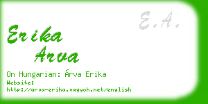 erika arva business card